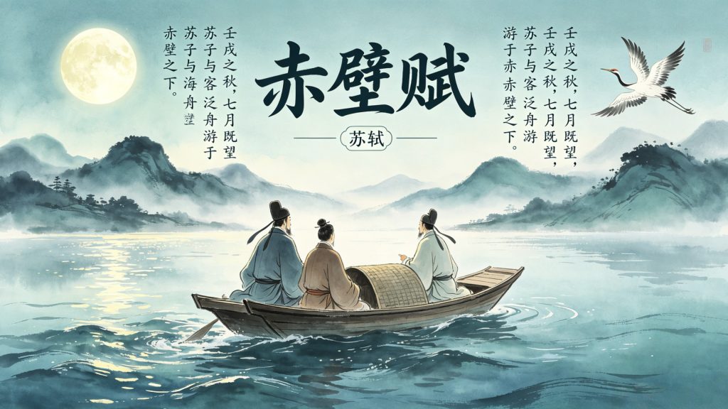 苏轼《赤壁赋》精读：逐句翻译 重难点词语 常考实词虚词 古今异义词 词类活用 句子赏析 理解性默 一词多义 文章主旨 句式分析全解析