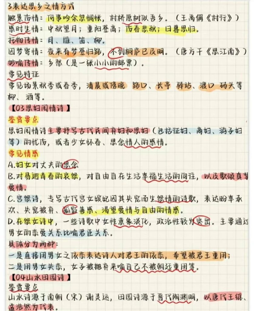 高考语文古诗词答题技巧
